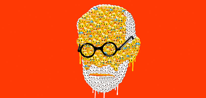 μορφή του Freud αποτελούμενη από διάφορα emoticons